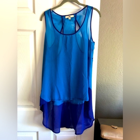 Ya Los Angeles Blue Sheer Tank Top - Picture 1 of 2